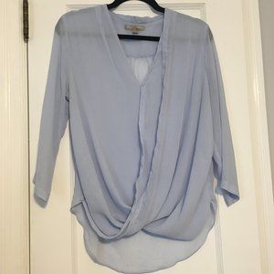 Banana Republic Asymmetrical Women's Powder Blue Blouse, Sz S